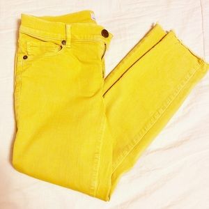 Ann Taylor Loft skinny crop yellow jeans
